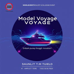 A modern and tech-inspired poster for 'Model Voyage', a sub-event of the college fest 'Technotsav'