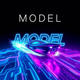 A modern and tech-inspired poster for 'Model Voyage', featuring sleek and stylish typography