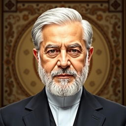 A portrait of the President of Iran, capturing the essence of leadership and dignity