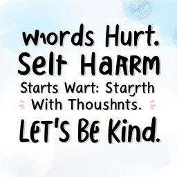 A powerful and impactful poster design featuring the text 'Words Hurt