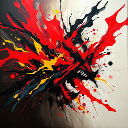 An expressive artwork featuring an abstract interpretation of anger and frustration
