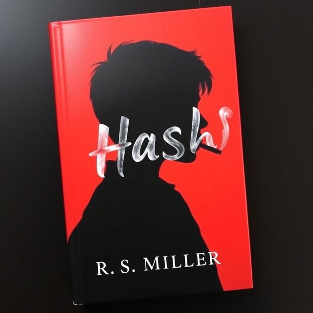 A book cover featuring the silhouette of a boy in profile, with a mysterious and passionate aura created by a red shadow