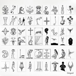 A collection of exquisite fountain pen drawings on textured paper
