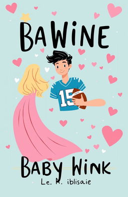 A whimsical book cover design featuring a baby blue and baby pink color scheme