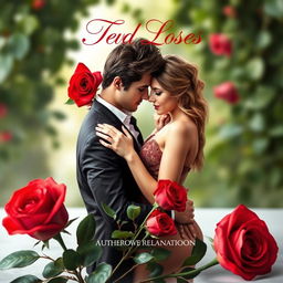 A beautiful, classy erotic romance book cover featuring elegant red roses