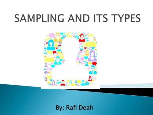 A visually appealing and modern presentation slide titled 'Sampling and its Types