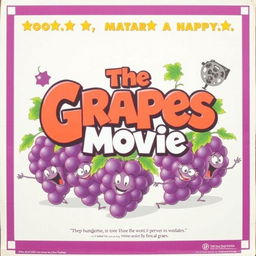 A realistic vintage 1980s movie poster for a comedy film titled "The Grapes Movie