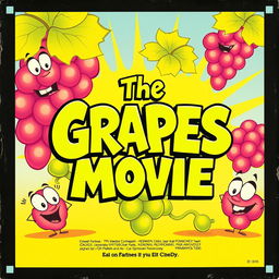 A realistic vintage 1980s movie poster for a comedy film titled "The Grapes Movie