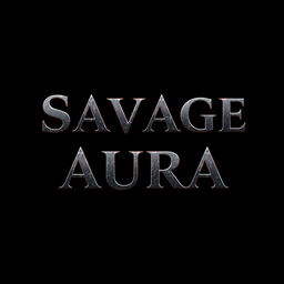 Bold, impactful text displaying the phrase 'Savage Aura' in a striking font, centered on a completely black background