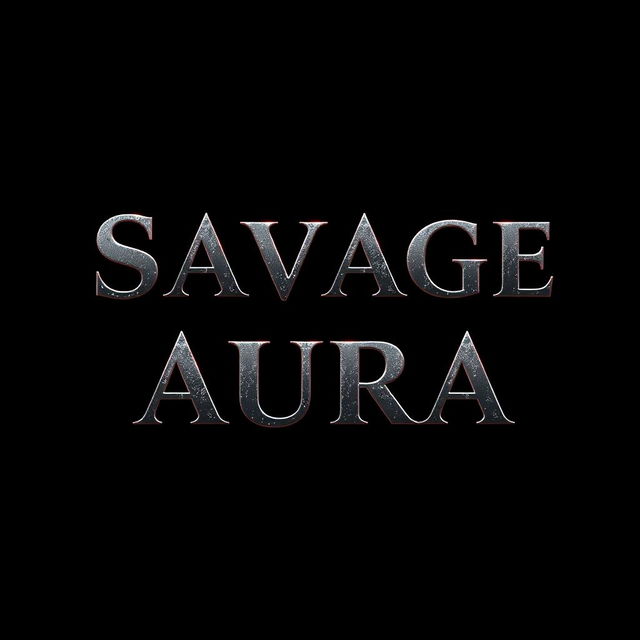 Bold, impactful text displaying the phrase 'Savage Aura' in a striking font, centered on a completely black background