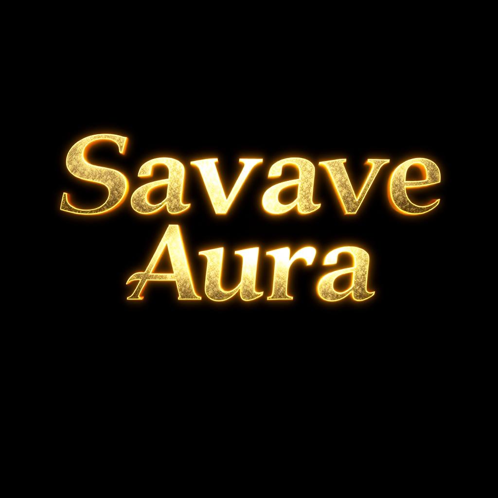 Bold, impactful text displaying the phrase 'Savage Aura' in a striking font, centered on a completely black background