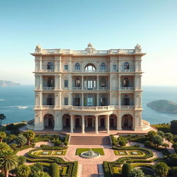 A grand and imposing building designed for the minister of a country and council chambers, set in Italy