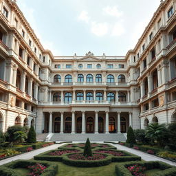 An enormous and majestic building designed for the minister of a country and council chambers in Italy