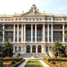 An enormous and majestic building designed for the minister of a country and council chambers in Italy