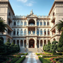 An enormous and majestic building designed for the minister of a country and council chambers in Italy