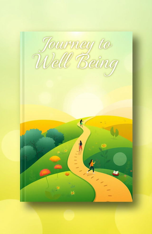 A beautifully designed A5 book cover titled "Journey to Well Being" focused on positive psychology