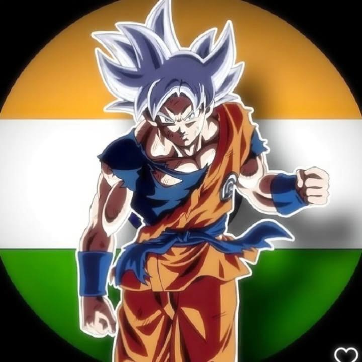 A dynamic illustration of a powerful, spiky-haired anime character resembling a martial artist, wearing a vibrant orange and blue outfit, with a determined expression