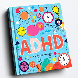 A vibrant and engaging book cover design focusing on the theme of ADHD