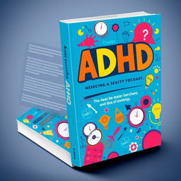 A vibrant and engaging book cover design focusing on the theme of ADHD