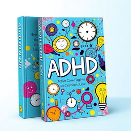 A vibrant and engaging book cover design focusing on the theme of ADHD