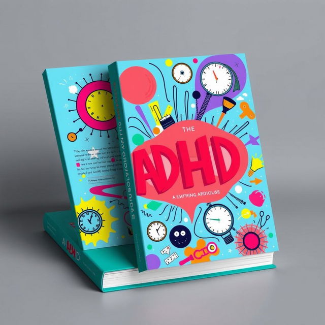 A vibrant and engaging book cover design focusing on the theme of ADHD