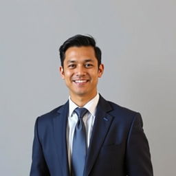 A professional and polished LinkedIn profile picture of a confident individual wearing a formal suit