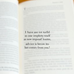 Design a page layout featuring the quote: "I have learned not to think of myself as more important than you