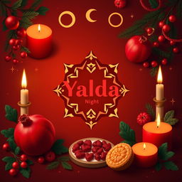 Create a festive Instagram post for Yalda Night, featuring the logo as the main focal point
