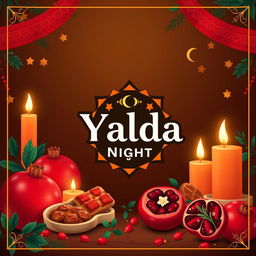 Create a festive Instagram post for Yalda Night, featuring the logo as the main focal point