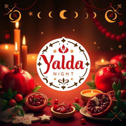 Create a festive Instagram post for Yalda Night, featuring the logo as the main focal point