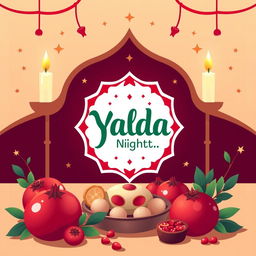 Create a festive Instagram post for Yalda Night, featuring the logo as the main focal point