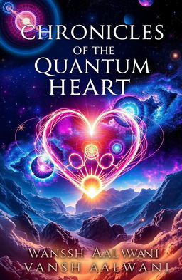 A visually stunning book cover for 'Chronicles of the Quantum Heart' by Vansh Aalwani