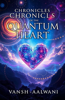 A visually stunning book cover for 'Chronicles of the Quantum Heart' by Vansh Aalwani