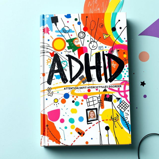 A visually striking book cover that represents Attention Deficit Hyperactivity Disorder (ADHD) through abstract art