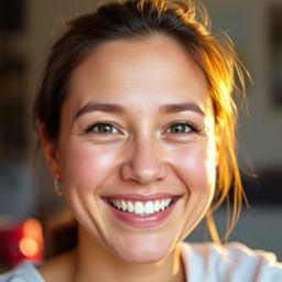 A brightened portrait of a person, maintaining a soft and flattering light on the face while enhancing the overall brightness of the image