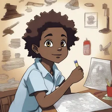 The main character in this anime series is a young Ghanaian artist who discovers a magical brush that brings their drawings to life.