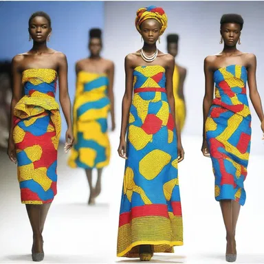 The ghanese designer showcased their vibrant and colorful collection at the fashion show.