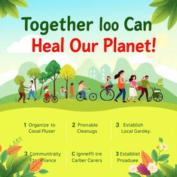 A vibrant, eye-catching poster design on a short coupon bond paper focusing on climate change advocacy