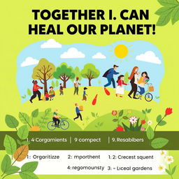 A vibrant, eye-catching poster design on a short coupon bond paper focusing on climate change advocacy