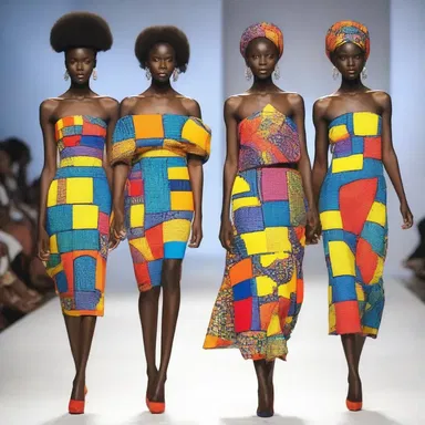 The ghanese designer showcased their vibrant and colorful collection at the fashion show.