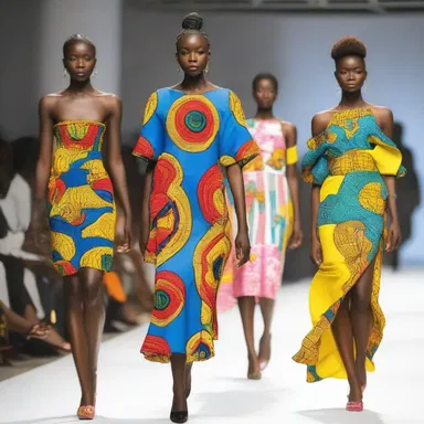 The ghanese designer showcased their vibrant and colorful collection at the fashion show.