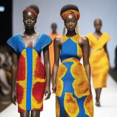 The ghanese designer showcased their vibrant and colorful collection at the fashion show.