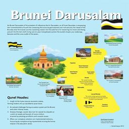 Create an educational poster about Brunei Darussalam that includes: 1