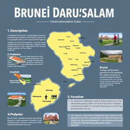 Create an educational poster about Brunei Darussalam that includes: 1