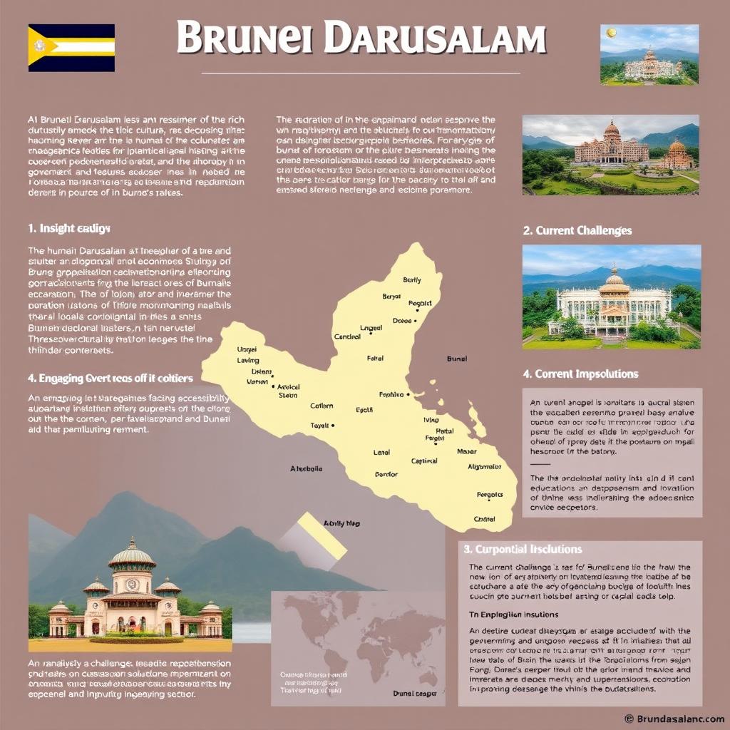 Create an educational poster about Brunei Darussalam that includes: 1