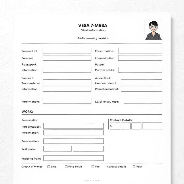 A well-designed official visa application form represented in a digital format