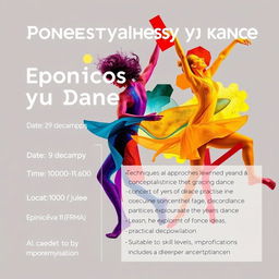 A promotional poster for a dance masterclass titled 'Концептуальность в Танце'