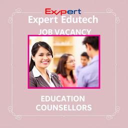 A job vacancy poster for 'Expert Edutech’ prominently displayed at the top in bold, modern typography