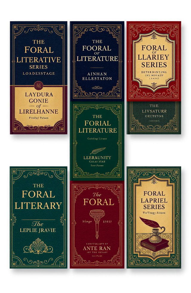 A collection of elegant and sophisticated book covers designed for a formal literary series