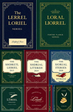 A collection of elegant and sophisticated book covers designed for a formal literary series